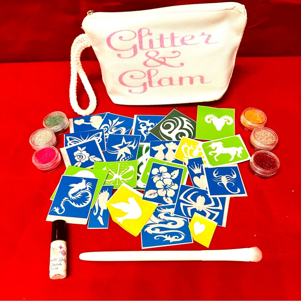 NEW Personalized Glitter Tattoo Glitter Makeup Kits for Girls Boys Teens Adults